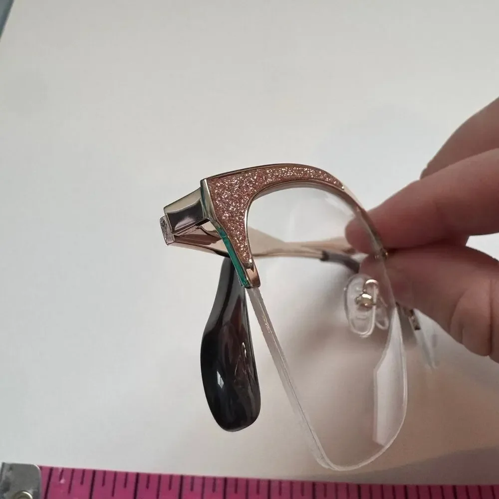 NEW Di Valdi 8190 gold glitter cat eye glasses